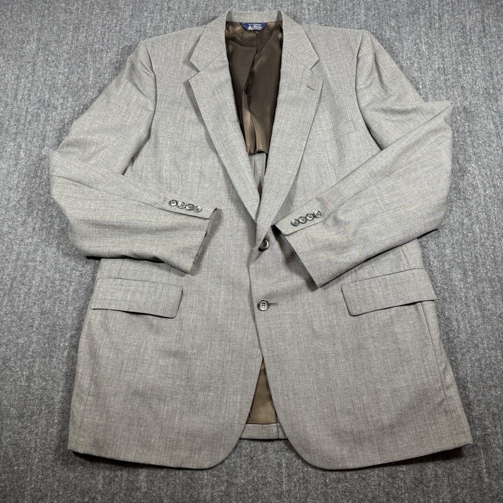 Kuppenheimer Mens 44L? Gray Plaid 100% Wool Blazer Sport Coat Made in USA